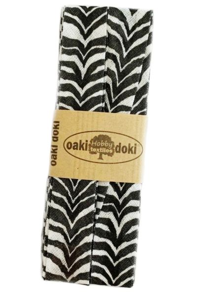 3m Schrägband Safari Zebra schwarz weiß - Animal Print Biasband Baumwolle 40/20/10