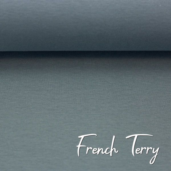 Sweat uni dusty blue rauchblau - French Terry MAIKE von Swafing