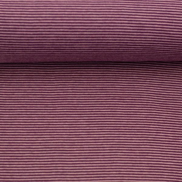Bündchen Stella mit feinen Streifen beere – Rib Stripes by Swafing