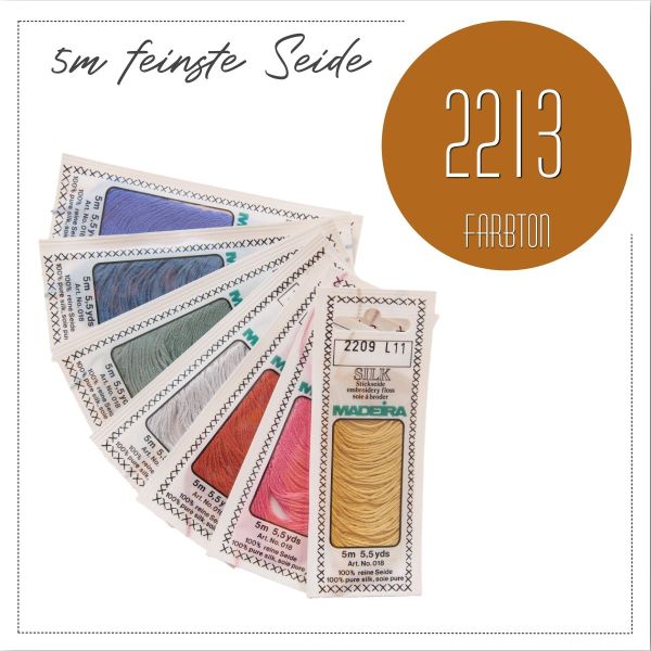 Stickgarn Madeira Silk rost rotbraun 2213 - Sticktwist aus feinster Seide zum Sticken und Applizieren