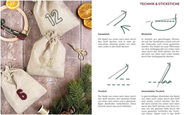 Festlich bestickt - Accessoires weihnachtlich besticken Stickbuch Stickvorlagen Weihnachten