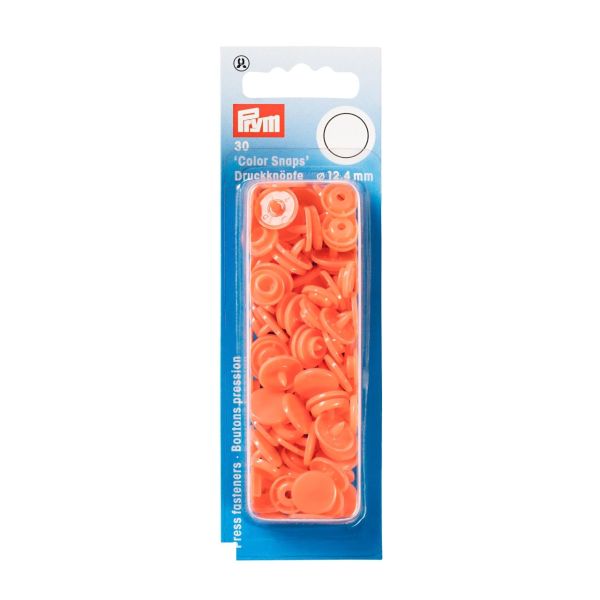 30 Prym Color Snaps – Lachsfarbene Druckknöpfe (Ø 12,4 mm) für Kleidung & Accessoires