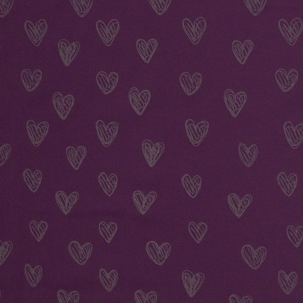 Softshell Herzen lila violett Reflektor Magic – reflektiert Licht im Dunkeln