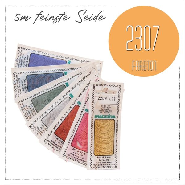 Stickgarn Madeira Silk apricot 2307 - Sticktwist aus feinster Seide zum Sticken und Applizieren