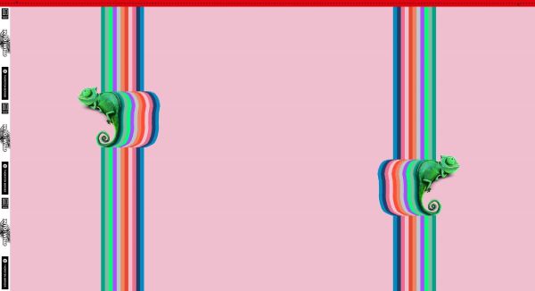 Modal Sweat Chamäleon Regenbogen rosa - Hamaeleon Camillo von Thorsten Berger – 85cm Panel French Te