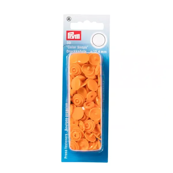 30 Prym Color Snaps – ORange Druckknöpfe (Ø 12,4 mm) für Kleidung & Accessoires