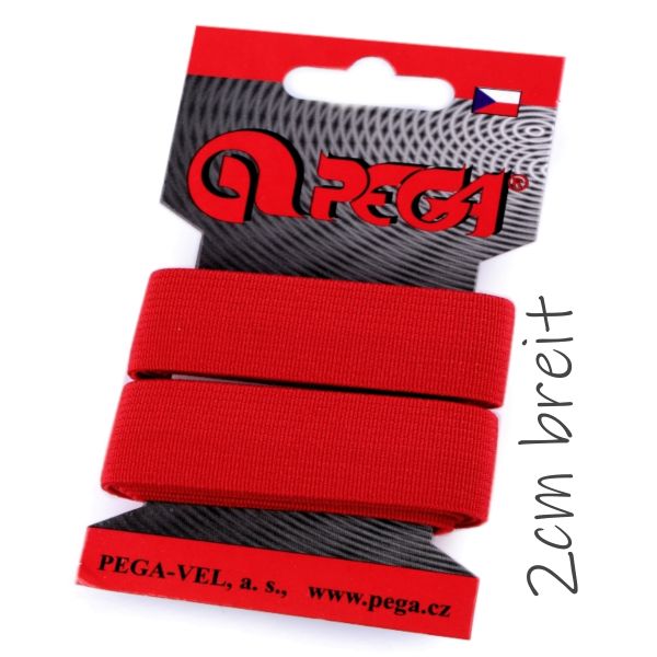 1,5m Gummiband rot - 2cm breit