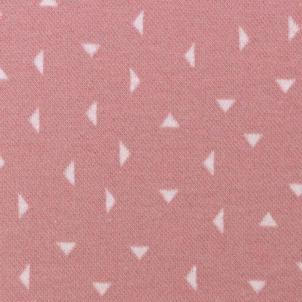 Jacquard Strickstoff Dreiecke altrosa – Kuschelstrick von Swafing