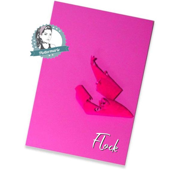Flockfolie für Textildruck neon pink A4 - Plotterfolie von Plottermarie Flock Velours 480µ