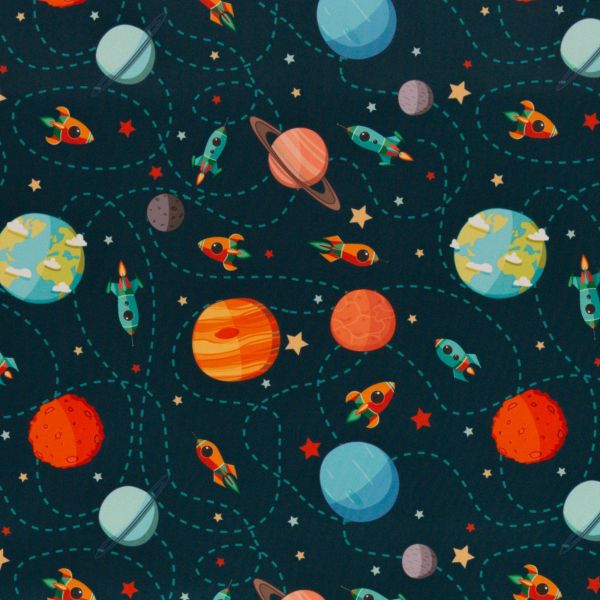 Stretch-NANO-Shell - wasserabweisender Outdoorshell Weltall doubleface Swafing