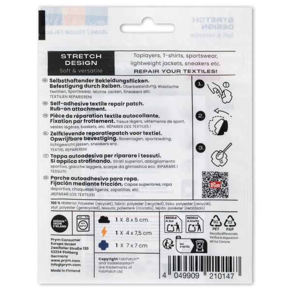 Prym x FabPatch Stretch Design Reparaturflicken Jeans Mix 3 Stück
