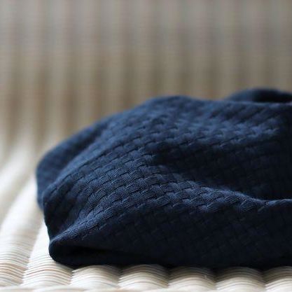 Bio Struktur Jersey Strick schwarz - Organic Wicker Knit caviar