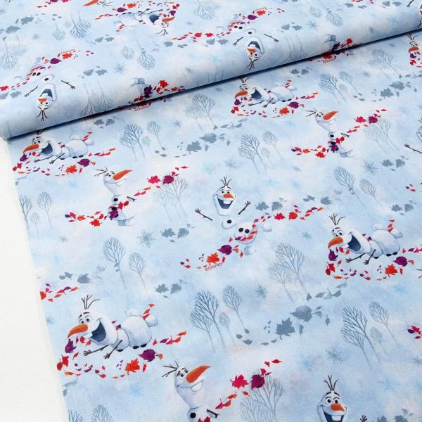 Baumwolle Disney Anna und Elsa Olaf hellblau - Frozen Eiskönigin