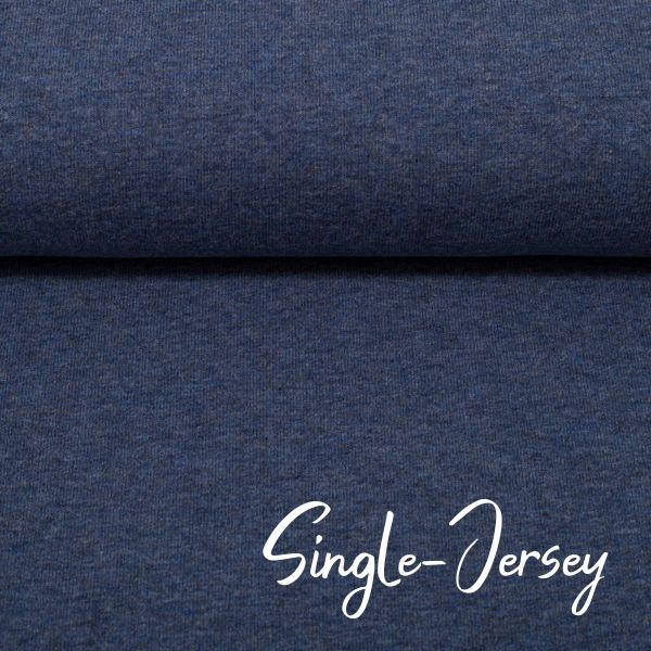 Jersey uni dunkelblau meliert - Baumwolljersey VANESSA Melange von Swafing