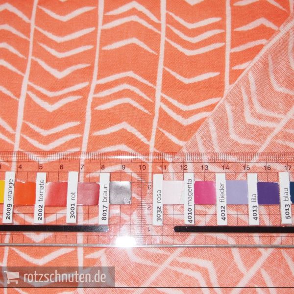 Double Gauze ARROW STRIPES apricot – Streifen Pfeile lachs - Baumwolle Musselin