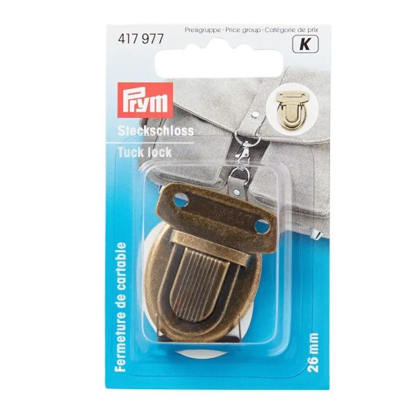 Prym Retro Steckschloss altmessing 26mm für Taschen und Rucksäcke