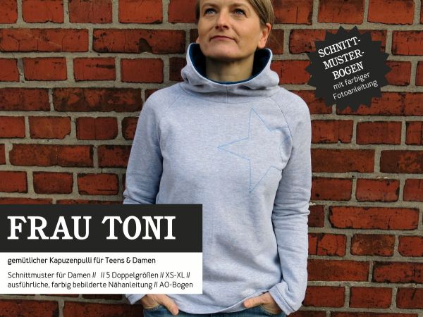 Schnittmuster FRAU TONI • Raglan Kapuzensweater von Studio Schnittreif • Gr. XS-XL
