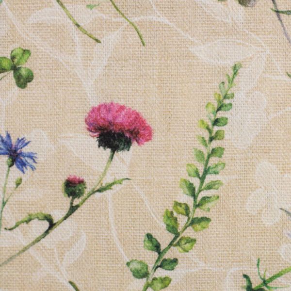 Deko Baumwollstoff mit Feldblumen Gräser beige - Serie Wilma von Swafing