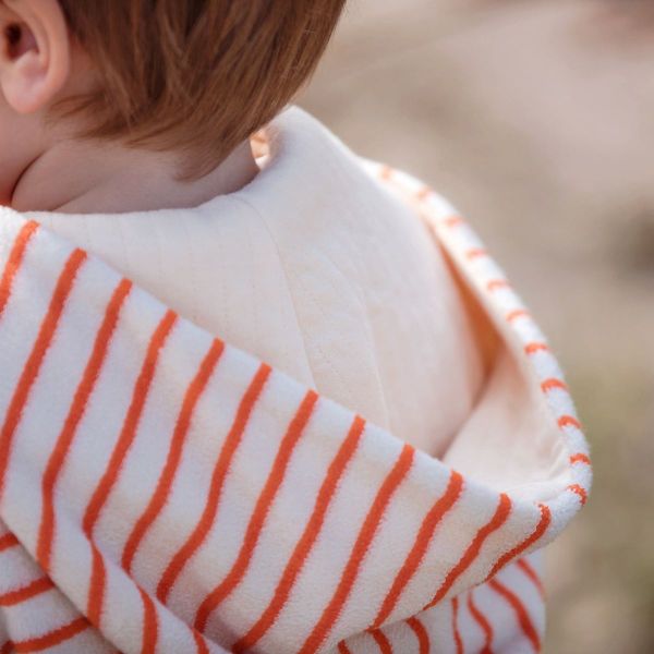 Sommerfrottee mit Streifen creme orange - Terry Cloth 2m breit von See You At Six