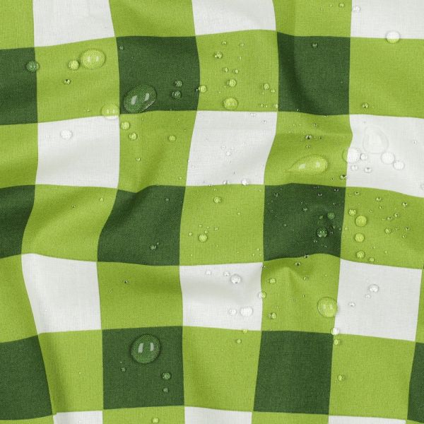 Beschichtete Baumwolle – grünes Vichy-Karo, wasserabweisend