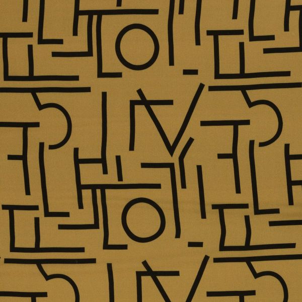 SALE - leichte Viskose Hieroglyphen khaki oliv - Kleiderstoff Pauline von Swafing