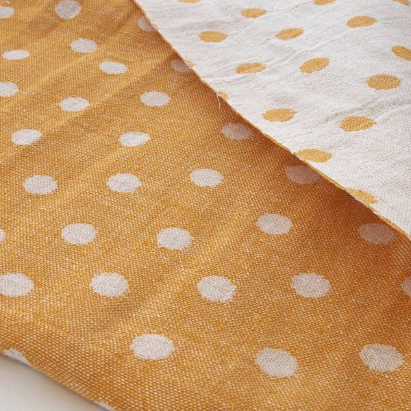 Baumwolle Musselin Jacquard Punkte gelb weiß – Doubleface Dots sun