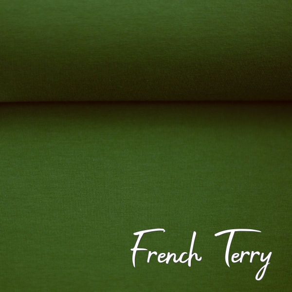 Sweat uni oliv grün - French Terry MAIKE von Swafing