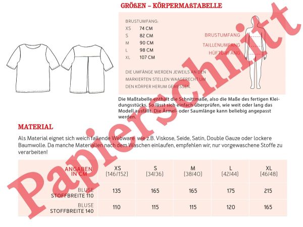 Schnittmuster FRAU YOKO • kurze Tunika mit Kellerfalte von Studio Schnittreif • Gr. XS-XXL