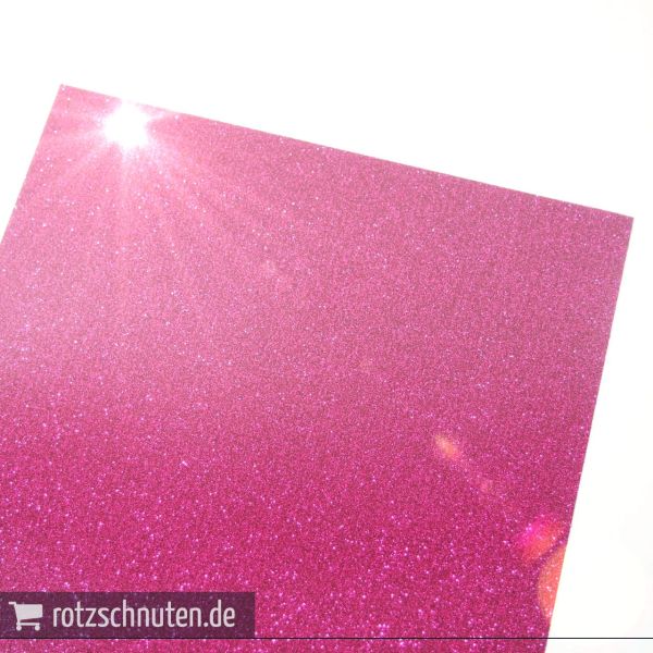 Flexfolie für Textildruck Glitter pink magenta A4 - Plotterfolie Plottermarie Glitzer Funkelfolie 360µ