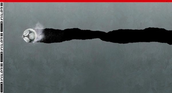 Sweat Fußball grau - Ready to Play von Thorsten Berger – 85cm Panel French Terry