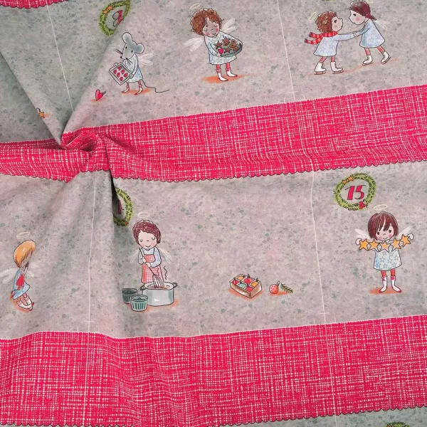 Bio Baumwolle Popeline Adventskalender Säckchen für Weihnachten von Susalabim 90cm