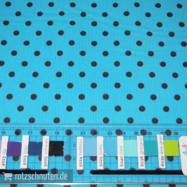 Feincord JOST Punkte türkis braun - Dots