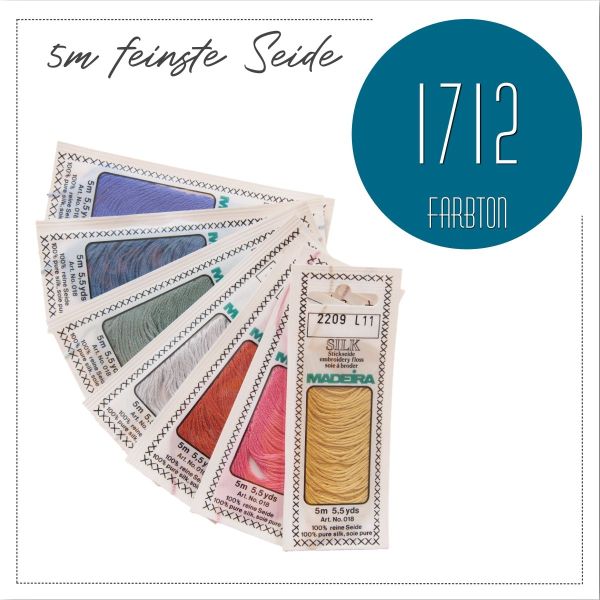 Stickgarn Madeira Silk petrol blau 1712 - Sticktwist aus feinster Seide zum Sticken und Applizieren