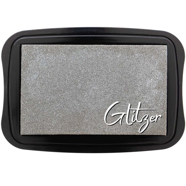 Stempelkissen Silber Glitzer • Pigment Stempelfarbe silver metallic