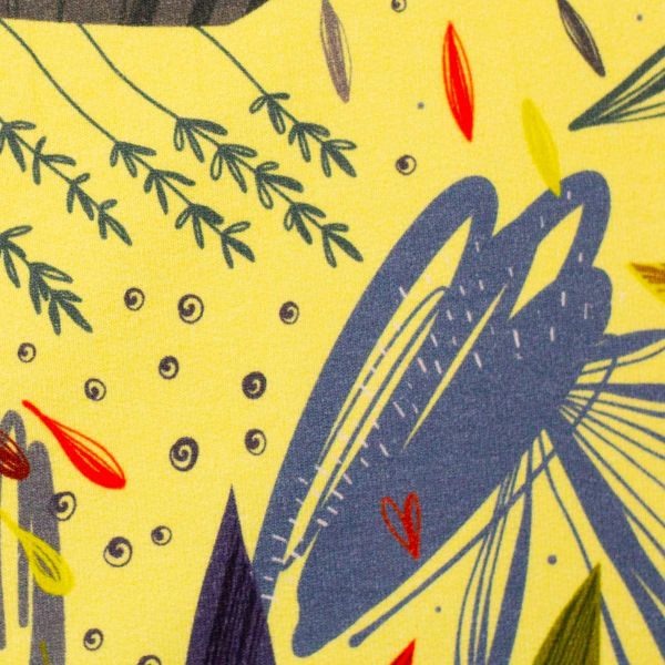 Sweat mit großem Blütenmuster abstrakt gelb bunt - French Terry Femke von Swafing