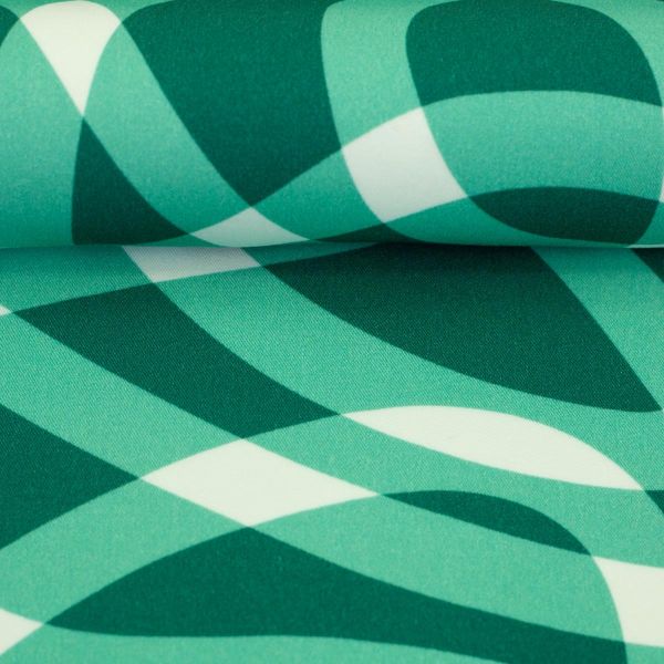 Viskose Webware grafisch abstrakt petrol grün - Serie Feelings by Käselotti von Swafing