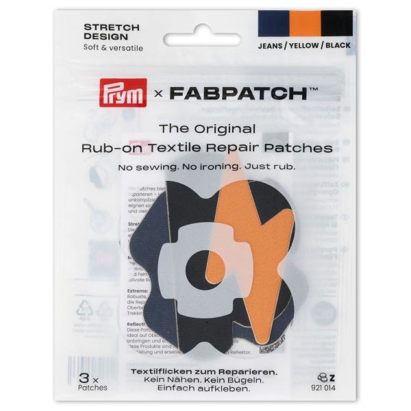 Prym x FabPatch Stretch Design Reparaturflicken Jeans Mix 3 Stück