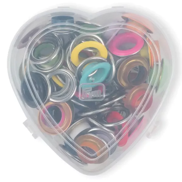 44 bunte Ösen mit Scheiben 14mm - für das Prym Vario Creative Tool