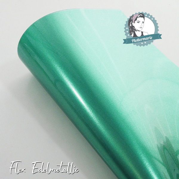 Flexfolie für Textildruck Edelmetallic A4 grün- Plotterfolie von Plottermarie Flex 90µ