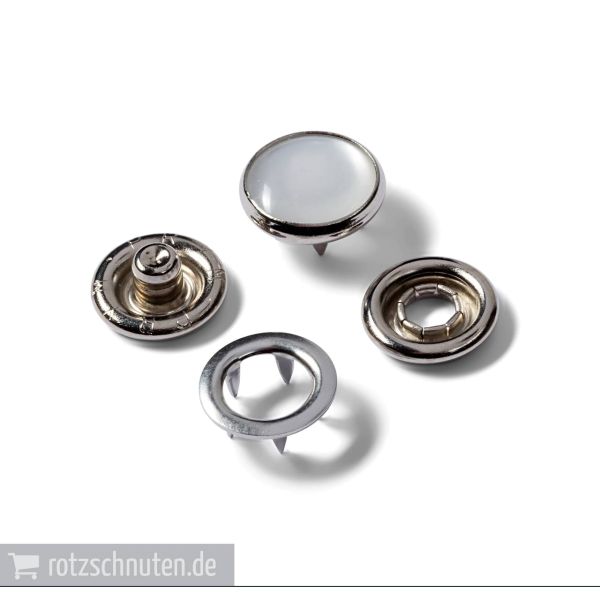 6 Jersey Druckknöpfe PRYM – 12mm mit Perl Kappe und Werkzeug