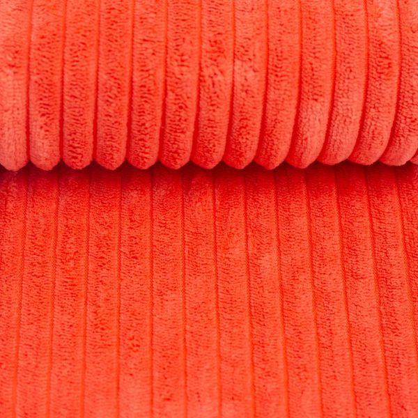 Samtcord uni mandarinen orange – robuster Breitcordstoff für Möbel & Taschen Wanja von Swafing