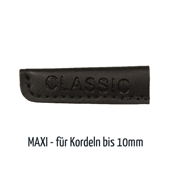 Kordelende aus Lederimitat schwarz für Kordel bis 10mm Durchmesser (2 Stück)
