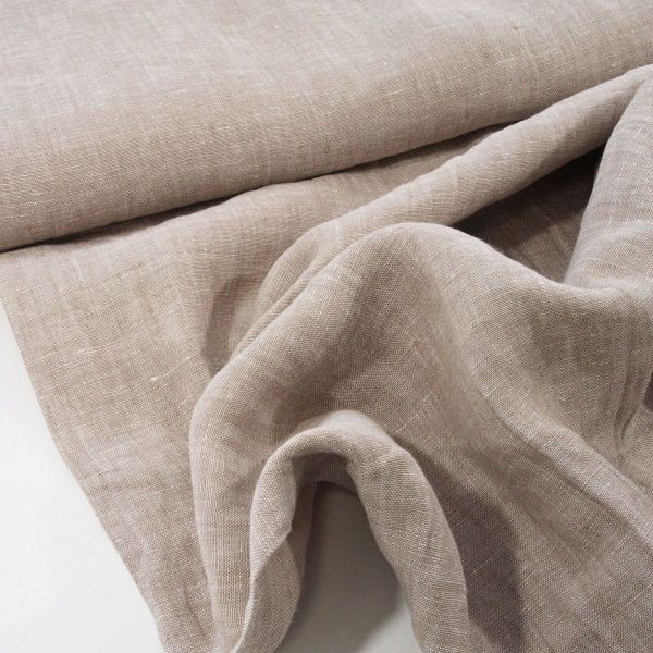 acufactum reines Leinen - natur beige meliert und vorgewaschener Leinenstoff 160g