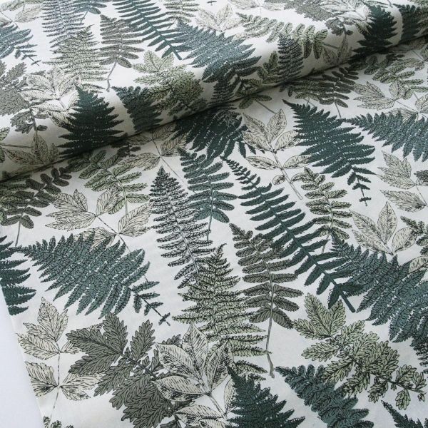 Baumwolle Farne Blätter Gräser grün – Her & History by Bonnie Christine