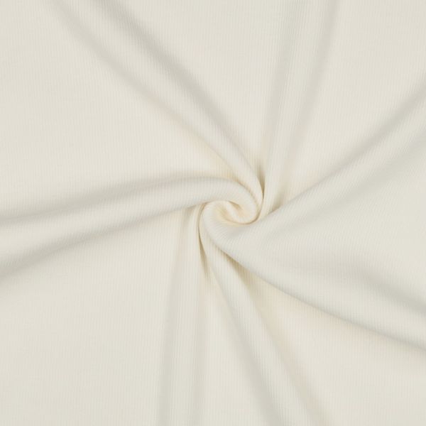 Bio Strickbündchen creme weiß – fein geripptes Bündchen 2x2 Organic Rib Tube ecru