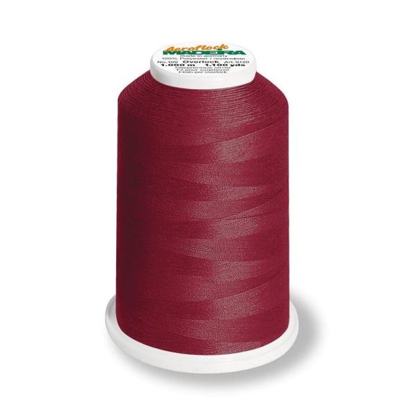 Aeroflock 100 bordeaux rot - 1000m Bauschgarn von Madeira - Overlock Garn