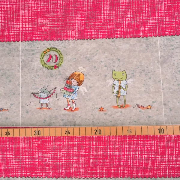Bio Baumwolle Popeline Adventskalender Säckchen für Weihnachten von Susalabim 90cm