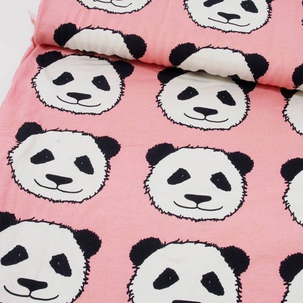 Jersey Panda pink rosa – Baumwolljersey FVJ Retroliebe
