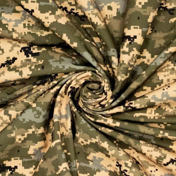 Cooler Softshell Camouflage Pixel oliv khaki für Jacken Taschen & Co