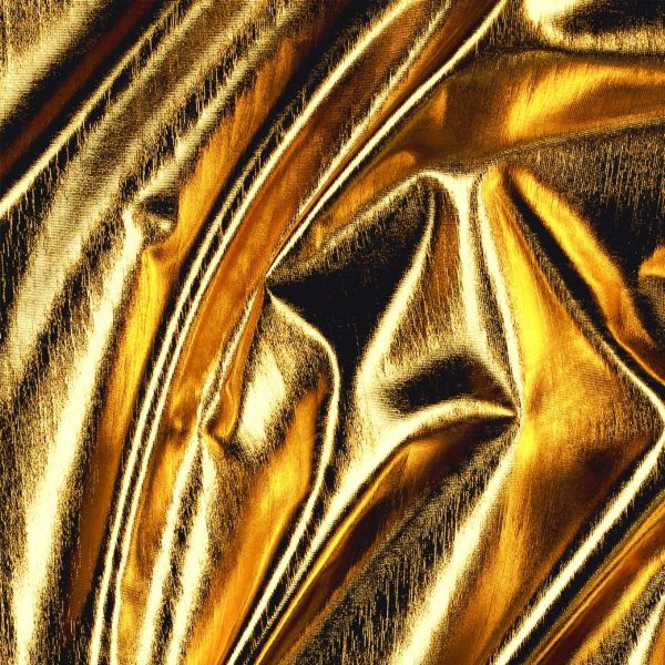 Folienjersey PARTY – Gold Metallic – glänzender Stretchstoff für Partyoutfits & Deko
